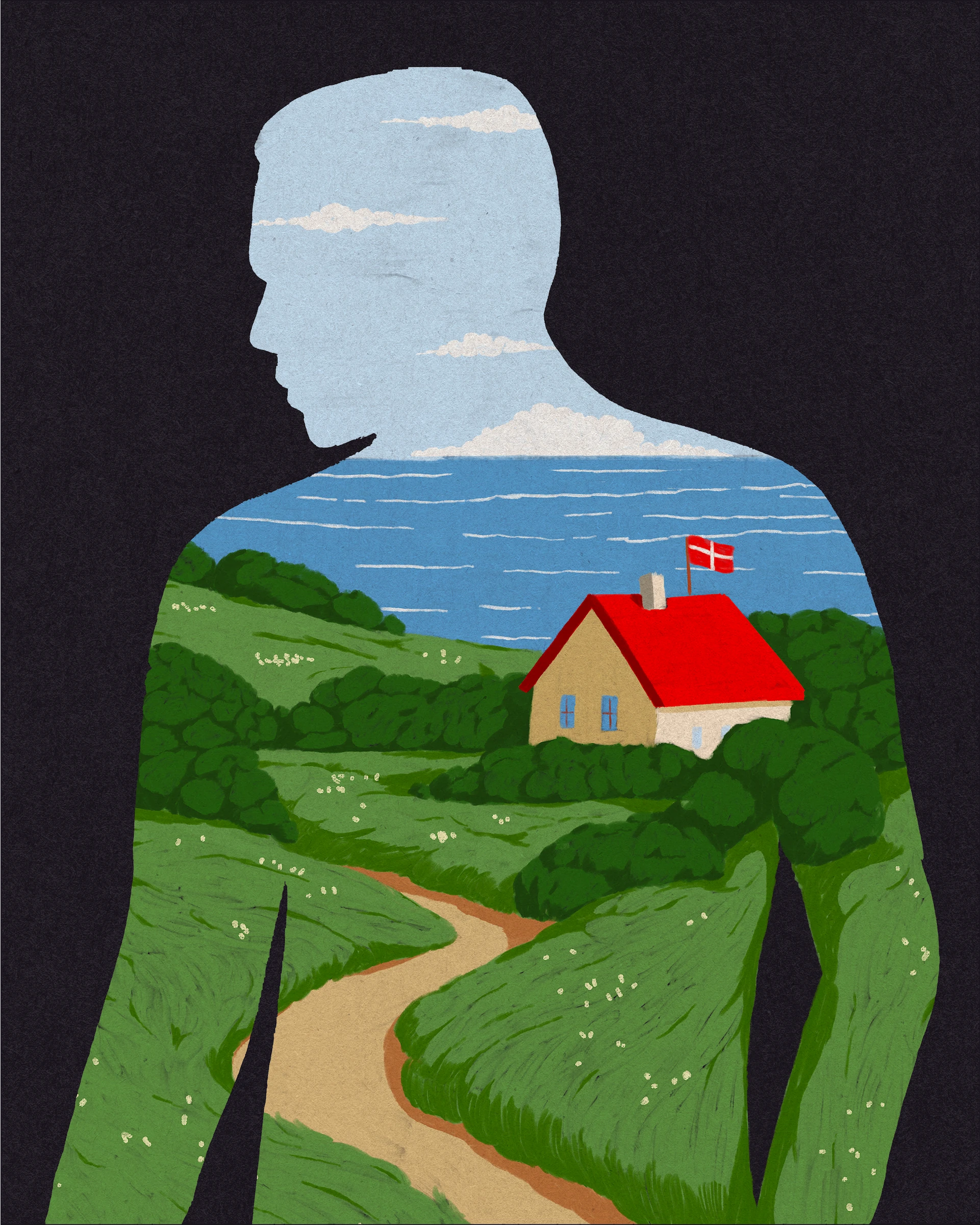 Med dansk hilsen — How do you portray someone who is invisible? — Zetland — artwork by Florian Meissner